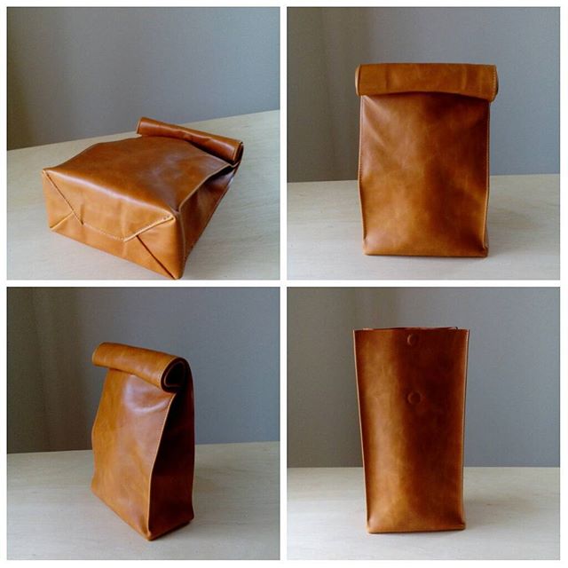 Sackジェノバオレンジ。特注品。#leatherlunchbag #sack #leather #aging #favorpoco #紙袋のような革袋 #bag #clutchbag #革 #バッグ #leatherbag